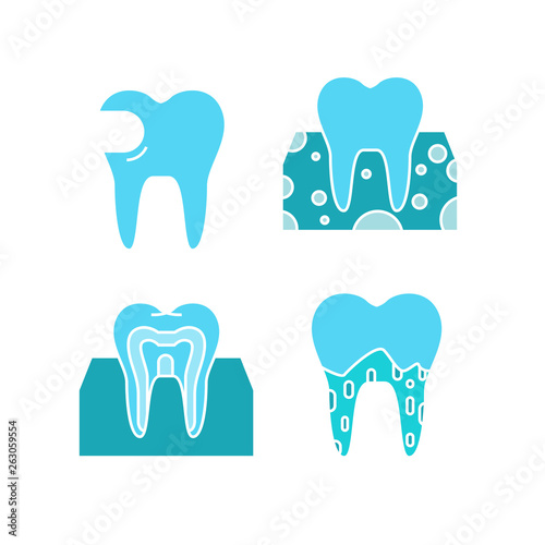 tooth icons set