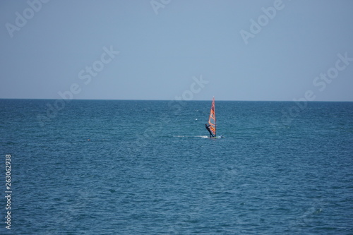 windsurfing on sea