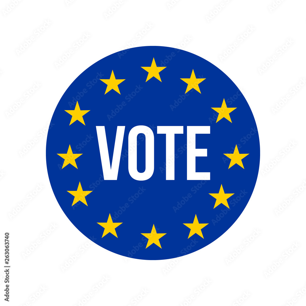 vote, vector concept with european union flag vote, vector concept with european union flag