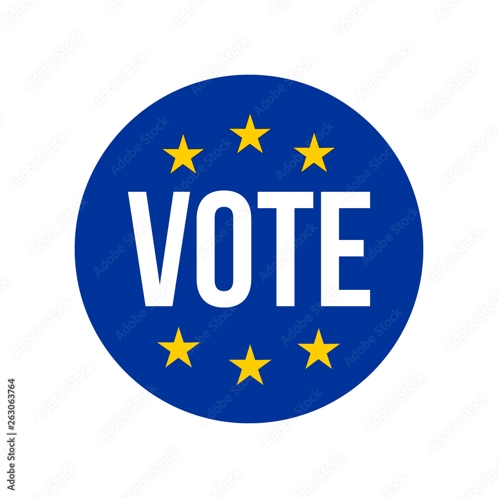 vote, vector concept with european union flag vote, vector concept with european union flag