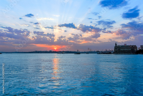 Istanbul, Turkey, 10 June 2007: Sunset at Kadikoy photo