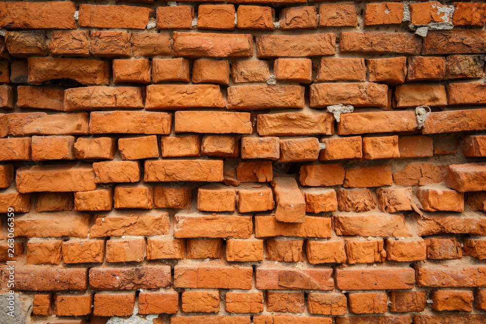 the old red brick wall. Industryal texture background