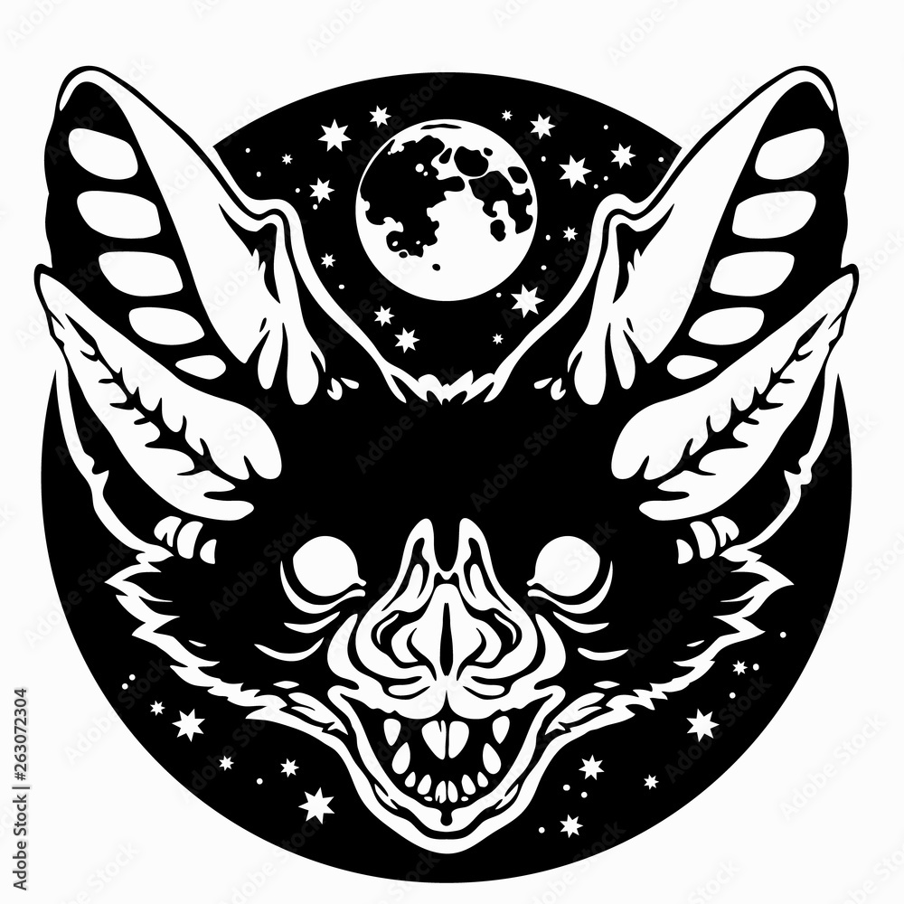 Obraz premium muzzle of a bat in gothic style