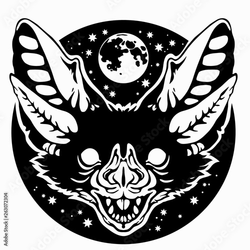 muzzle of a bat in gothic style