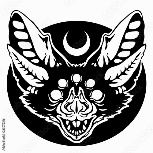 muzzle of a bat in gothic style