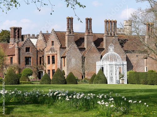 Chenies Manor House, a Tudor Grade I listed building, in springtime photo