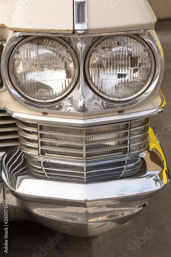 Car part art is specifically cropped to create interesting designs from classic American cars 04/06/2019