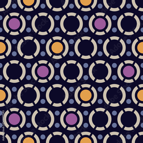Abstract retro patten with circle and polka. geometric pattern for background, wallpaper, digital print and textile