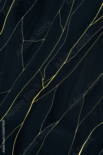 Dark marble stone with gold veins, abstract wallpaper