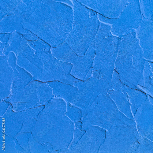 Blue plaster, acrylic surface painting, bright colorful background