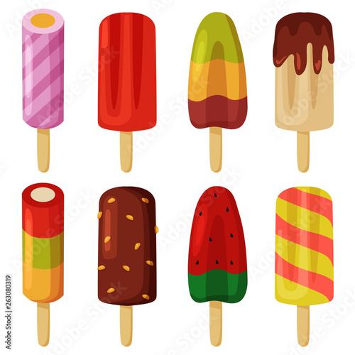 popsicle ice cream element vector