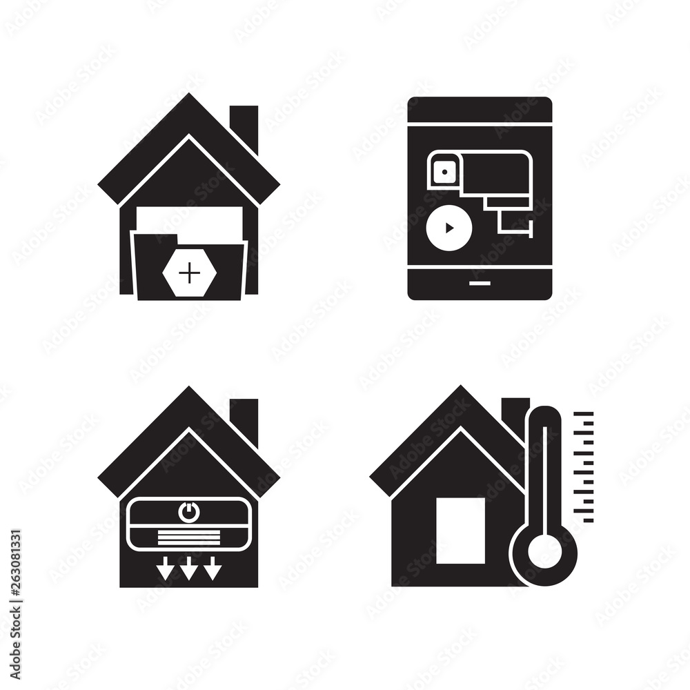 smart home technology and device icons set smart home technology and device icons set