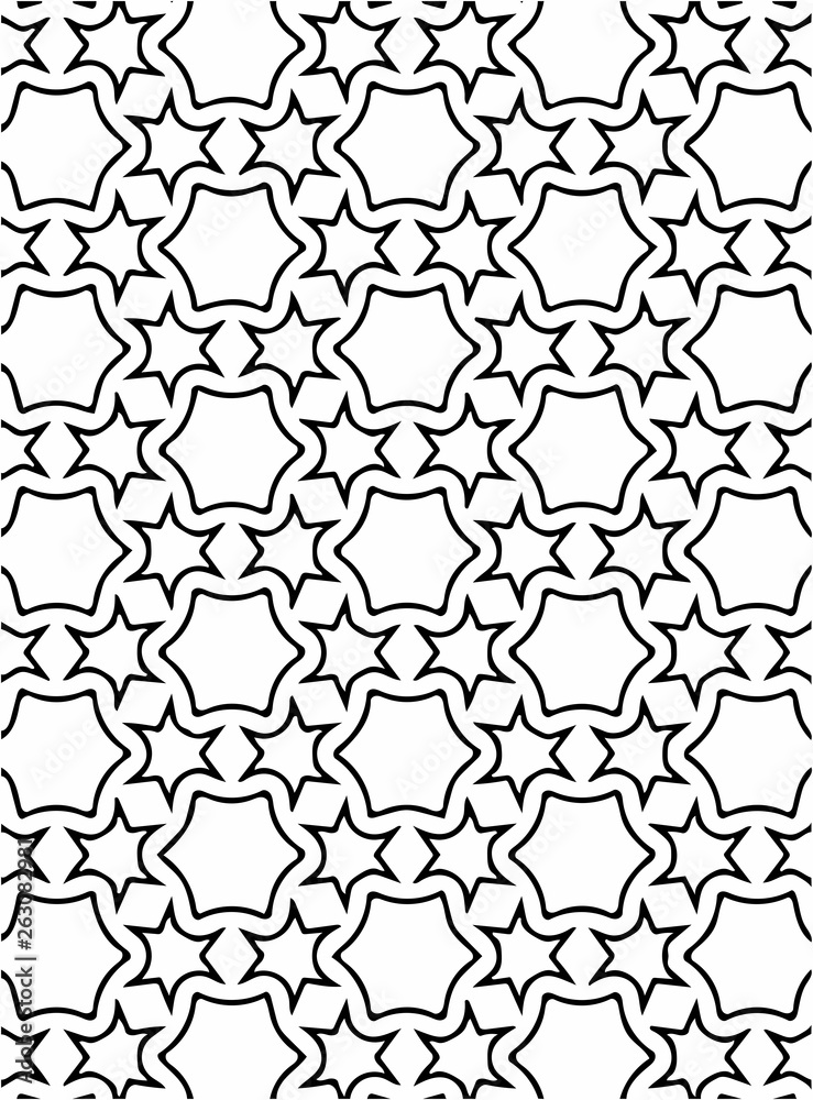 Black and white ornate geometric pattern and abstract background Black and white ornate geometric pattern and abstract background