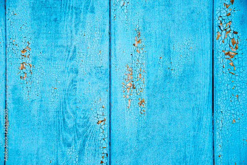 Aged blue painted grunge wood texture