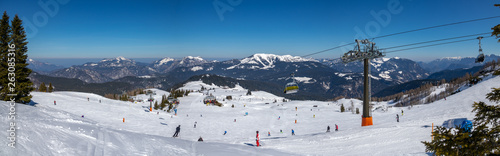 Beautiful alpine winter view at the famous Steinplatte-Waidring-Tyrol-Austria