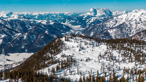 Beautiful alpine winter view at the famous Steinplatte-Waidring-Tyrol-Austria photo