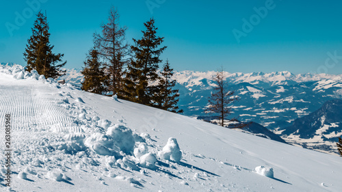 Beautiful alpine winter view at the famous Steinplatte-Waidring-Tyrol-Austria © Martin Erdniss