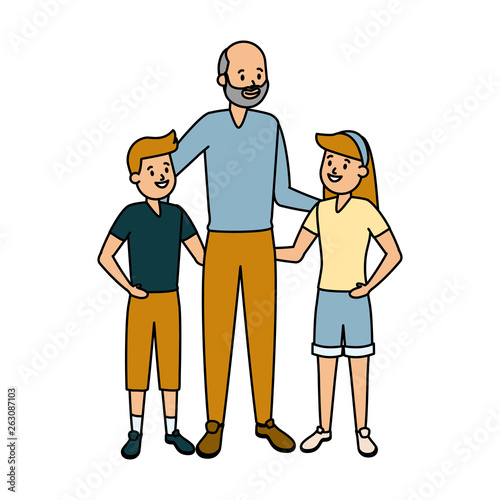 grandfather and kids