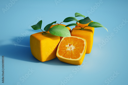 Cubic oranges in blue