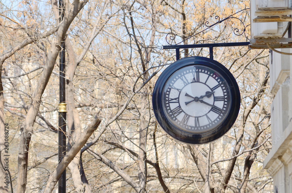 Fototapeta premium Watches on the streets, parks and city walls of Baku