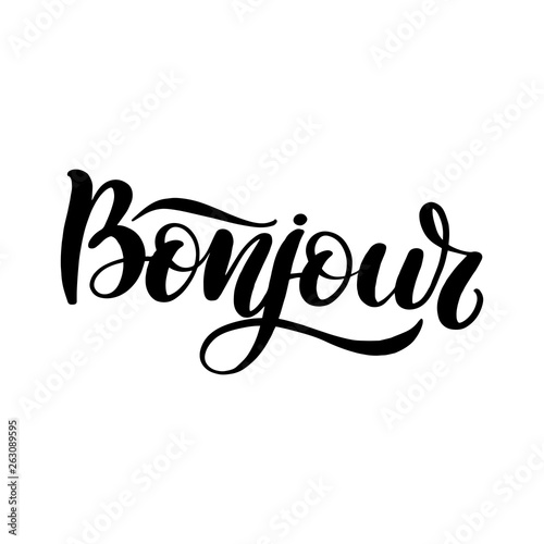 brush lettering bonjour