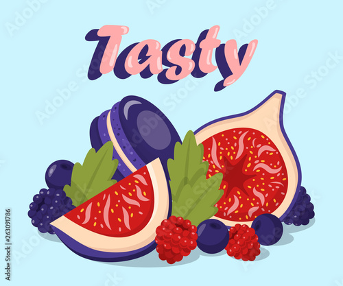 Confectionery and Berries Vector Illustration