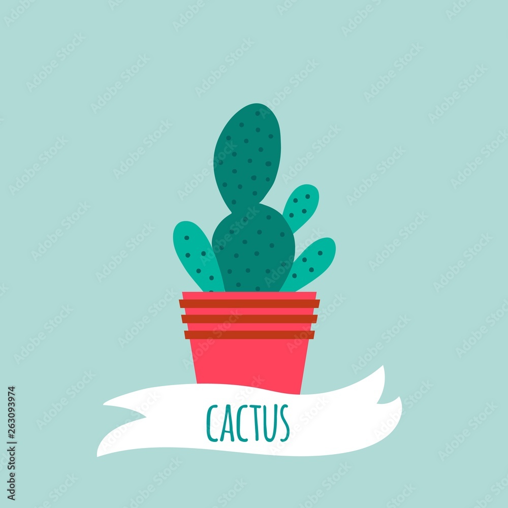 Isolated object of cactus and pot logo Isolated object of cactus and pot logo