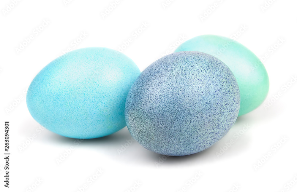 blue easter eggs isolated on white background blue easter eggs isolated on white background