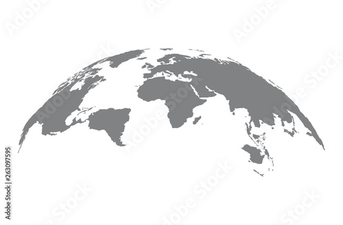 World map globe on white background. Vector