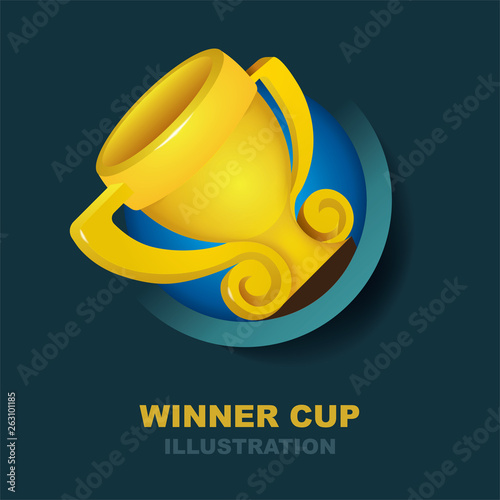 Winner cup. Trophy vector illustration. 