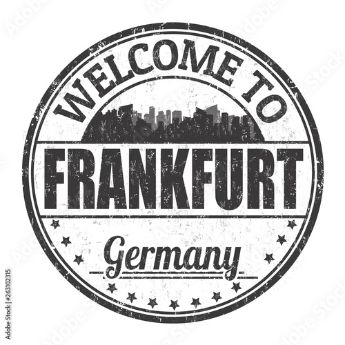 Welcome to Frankfurt sign or stamp