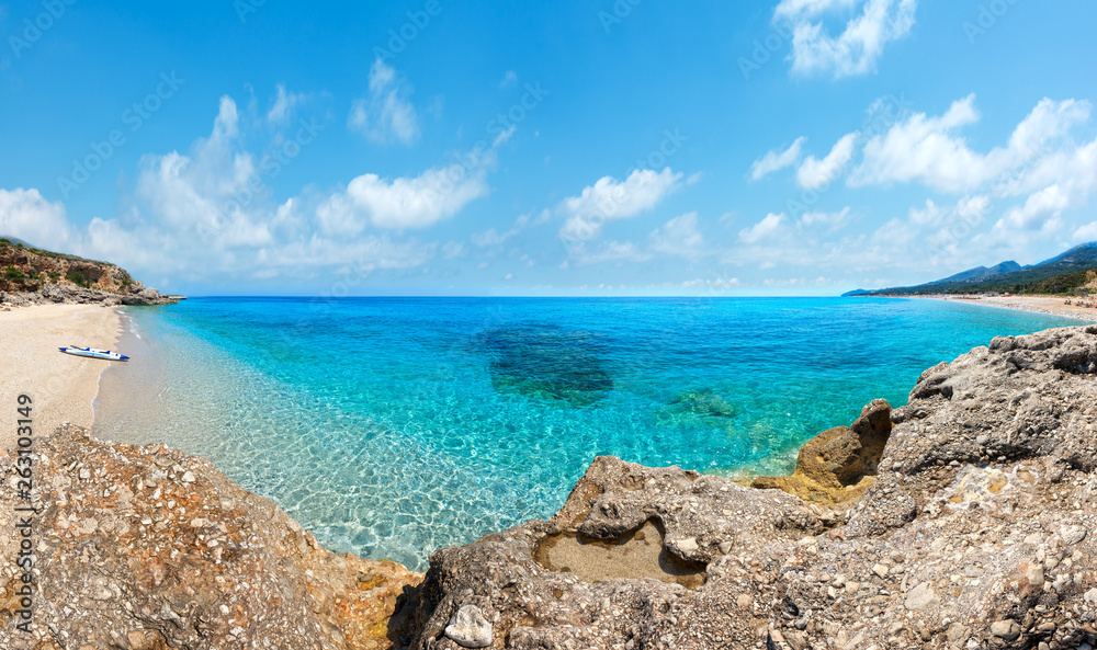 Drymades beach panorama, Albania. Drymades beach panorama, Albania.