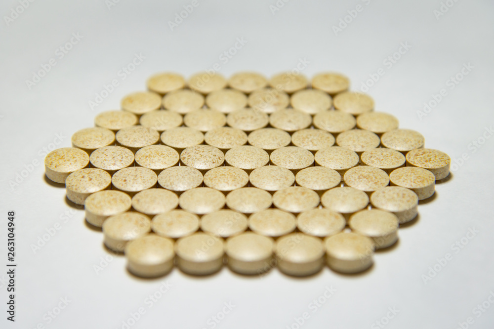 medicine pills on white background, concept