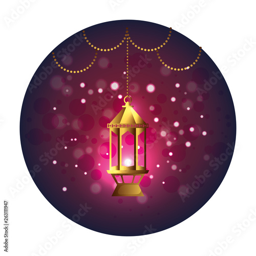 seal with ramadam karem golden lamp hanging