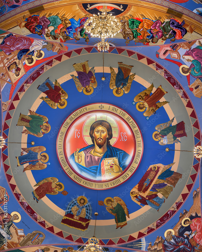 Interior of the Annunciation Byzantine Catholic Church of Homer Glen, Illinois