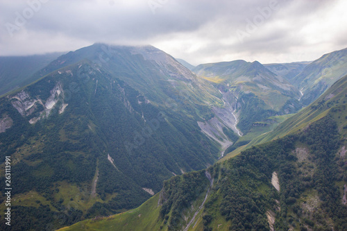 View of Caucasus mountains along Georgian Military Road, Republic of Georgia