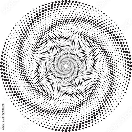 Dotted Halftone Vector Spiral Pattern or Texture