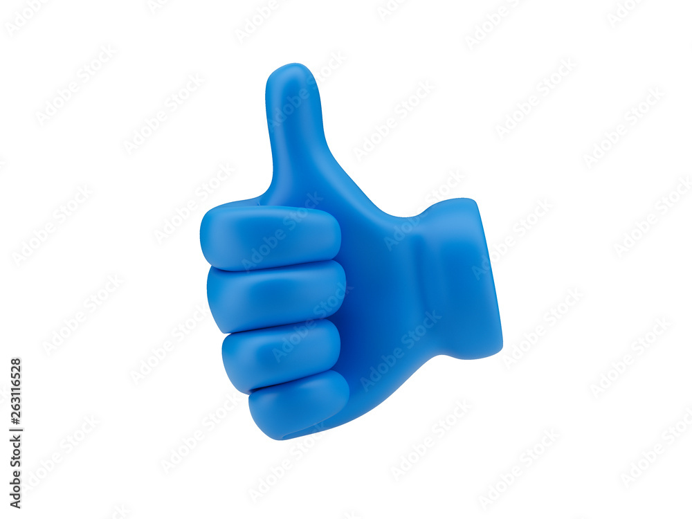 Flat blue like icon. 3d Illustration. Isolated on white background Flat blue like icon. 3d Illustration. Isolated on white background