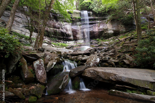 Rainbow Falls in the Great Smoky Mountains National Park, Tennesse, in early summer. photo