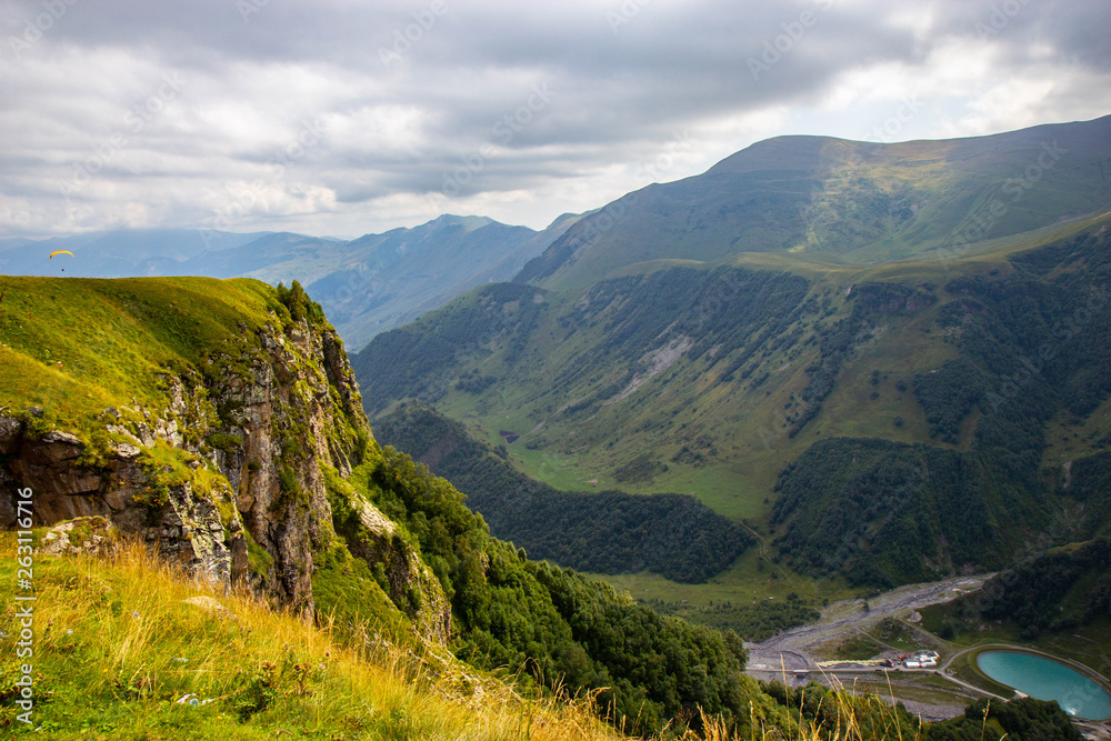 View of Caucasus mountains along  Georgian Military Road, Republic of Georgia