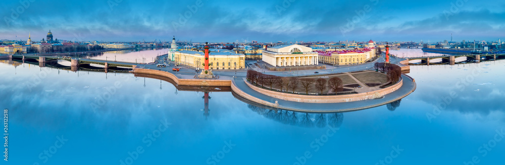 Saint Petersburg. Vasilyevsky Island. Russia Panorama of the center of St. Petersburg. Bridges of St. Petersburg. Architecture cities of Russia. Palace Bridge. Spit of Vasilyevsky Island.