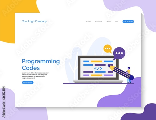 Programming codes vector background for website.