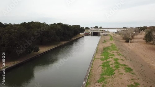 Wallpaper Mural Aerial Drone Flying Over Canal in New Orleans Louisiana By Dike Stopbank Torontodigital.ca