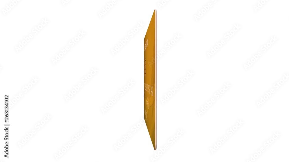 gold credit card close up spin isolated gold credit card close up spin isolated