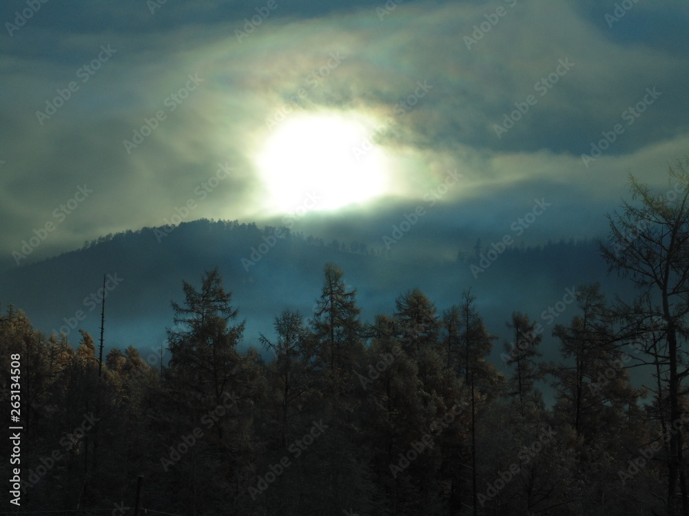 Fototapeta premium sunset in mountains