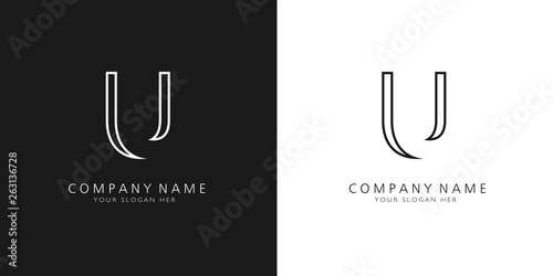 u logo letter design