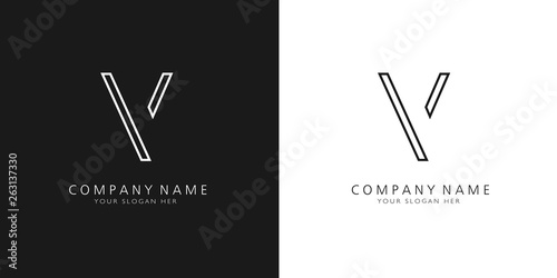 v logo letter design