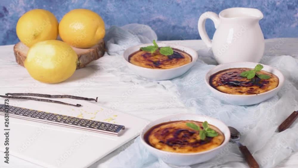 Leite creme, portuguese desert similar to creme brulee, cream brulee and burnt cream. Leite creme, portuguese desert similar to creme brulee, cream brulee and burnt cream.