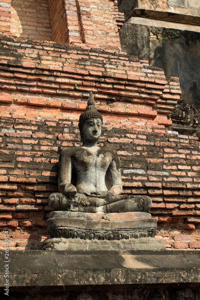 Buddha Statue at Sukhothai historical park in Thailand., Tourism, World Heritage Site, Civilization,UNESCO. Buddha Statue at Sukhothai historical park in Thailand., Tourism, World Heritage Site, Civilization,UNESCO.