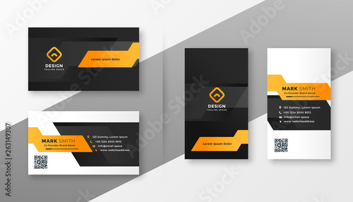 geometric orange business card template